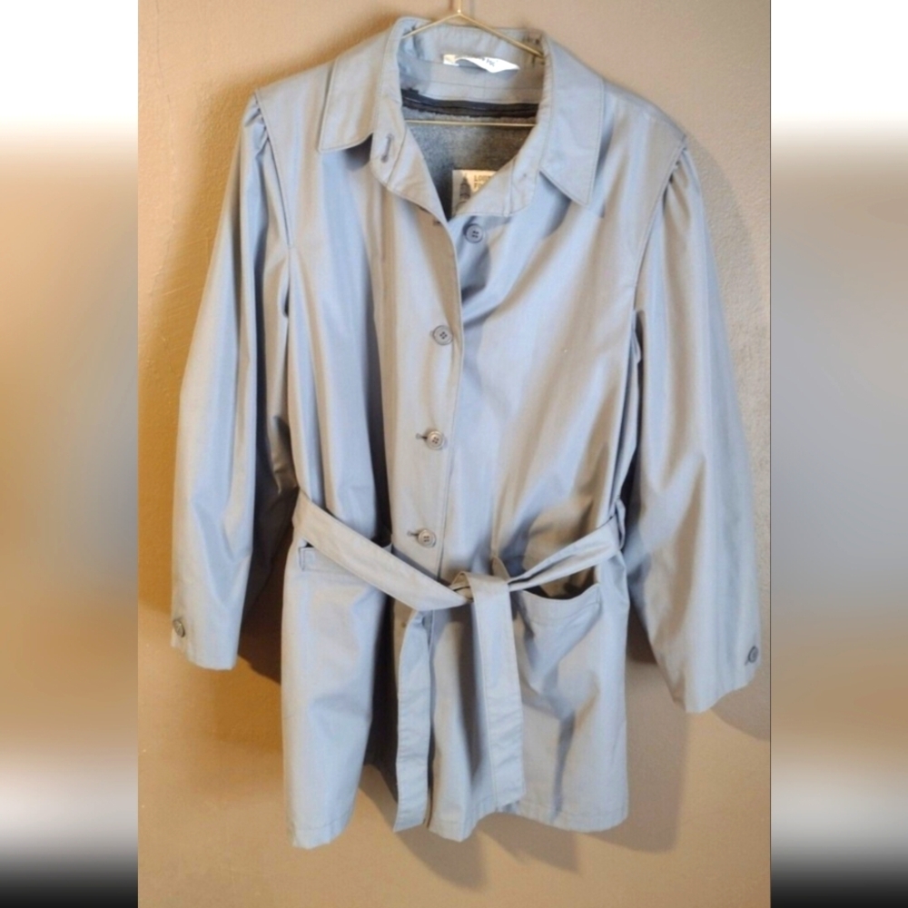 London Fog Light Grey Trench Coat